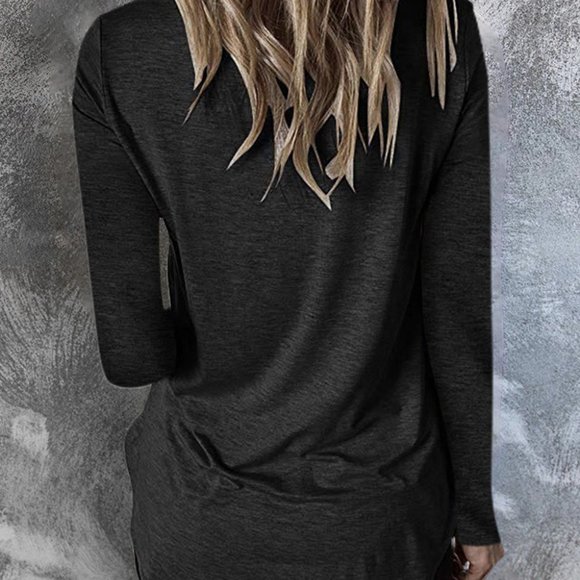 Christmas Santa Hat Wine Glass Criss Cross Vneck Shirt - Picture 4 of 8